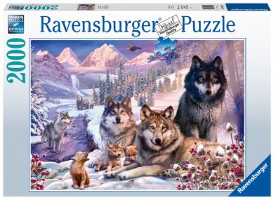 Puslespill 2000 Ulver i snøen Ravensburger