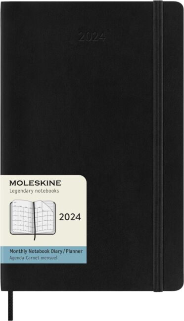 Kalender Moleskine 2024 Soft L Mnd Notat Sort