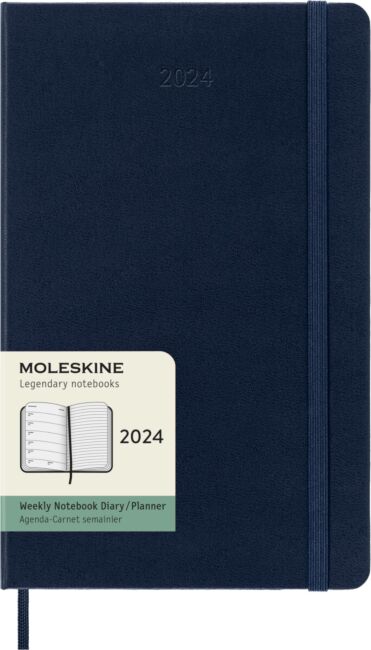 Kalender Moleskine 2024 Hard L Uke Notat Blå