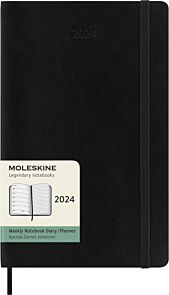 Kalender Moleskine 2024 Soft L Uke Notat Sort