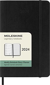 Kalender Moleskine 2024 Soft P Uke Notat Sort