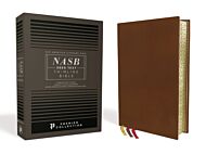 NASB, Thinline Bible, Premium Goatskin Leather, Brown, Premier Collection, Black Letter, Gauffered E