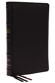 KJV, Thinline Bible, Large Print, Premium Goatskin Leather, Black, Premier Collection, Red Letter, T