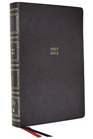 KJV, Paragraph-style Large Print Thinline Bible, Genuine Leather, Black, Red Letter, Thumb Indexed,
