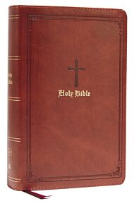 KJV, Personal Size Large Print Single-Column Reference Bible, Leathersoft, Brown, Red Letter, Comfor