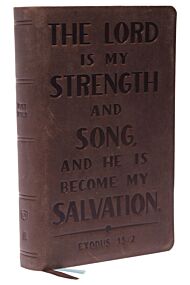 KJV, Personal Size Reference Bible, Verse Art Cover Collection, Genuine Leather, Brown, Red Letter,