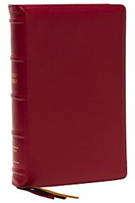 KJV, Personal Size Large Print Single-Column Reference Bible, Premium Goatskin Leather, Red, Premier