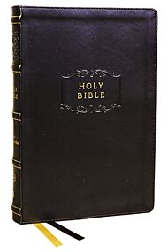 KJV, Center-Column Reference Bible with Apocrypha, Leathersoft, Black, 73,000 Cross-References, Red