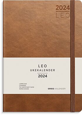 Kalender 2024 Grieg Leo A5 Lite cognac