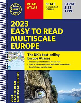 2023 Philip's Easy to Read Multiscale Road Atlas Europe