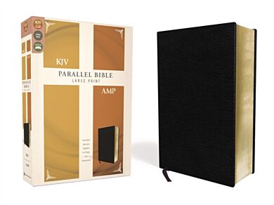 KJV, Amplified, Parallel Bible, Large Print, Bonded Leather, Black, Red Letter