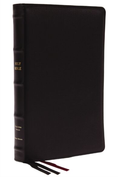 KJV, Thinline Bible, Large Print, Premium Goatskin Leather, Black, Premier Collection, Red Letter, T