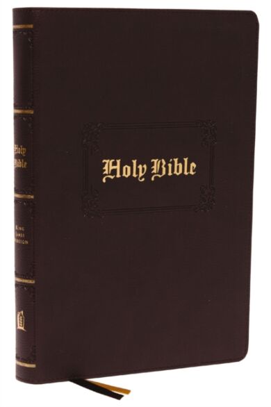 KJV Holy Bible Large Print Center-Column Reference Bible, Brown Leathersoft, 53,000 Cross References